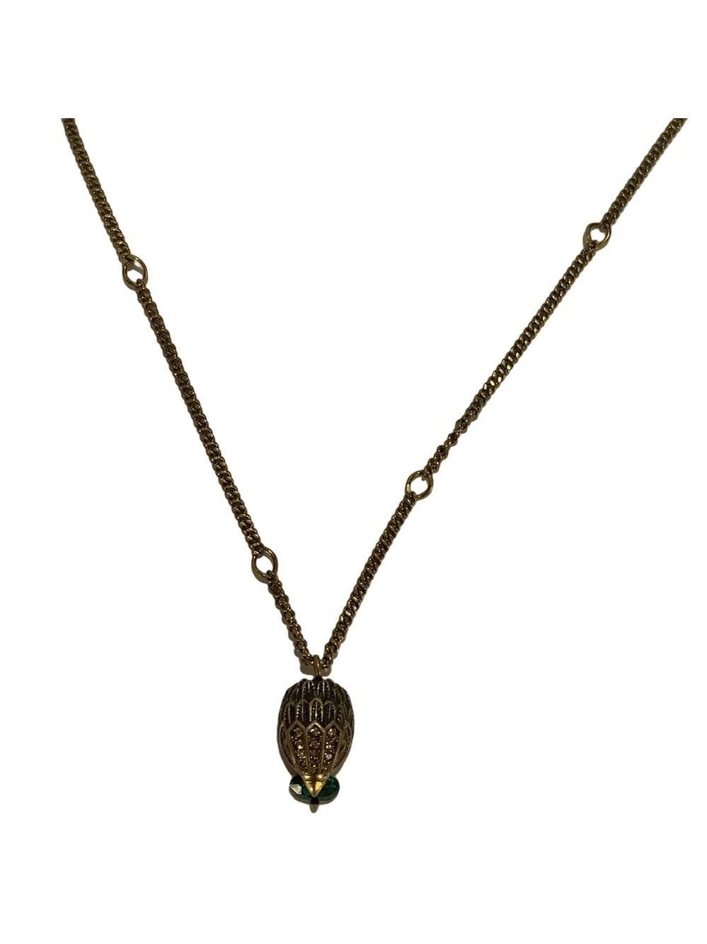 Kurt Geiger London Antique Gold Eagle Head Pendant Necklace New
